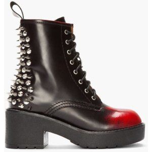 🔥⚡Jeffrey Campbell Wine Brush Off 8th St Boots🔥⚡